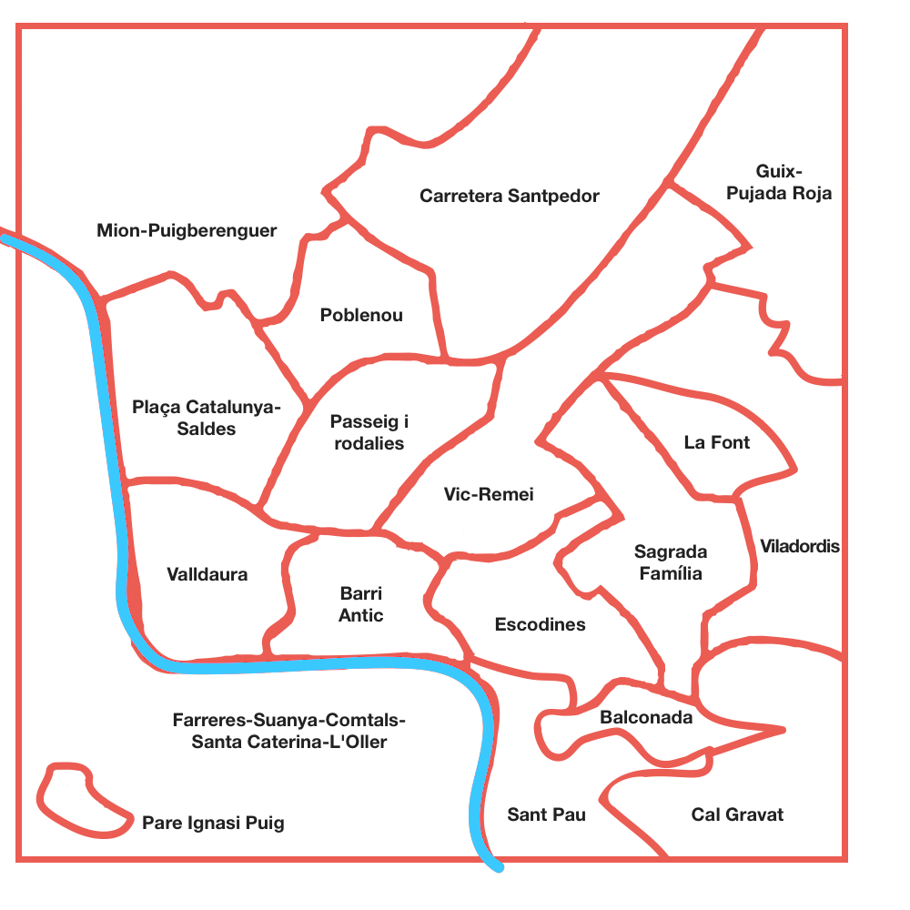Mapa de barris de Manresa
